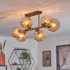 Koyoto Plafondlamp, Kogellampje Amber, 6-lichts