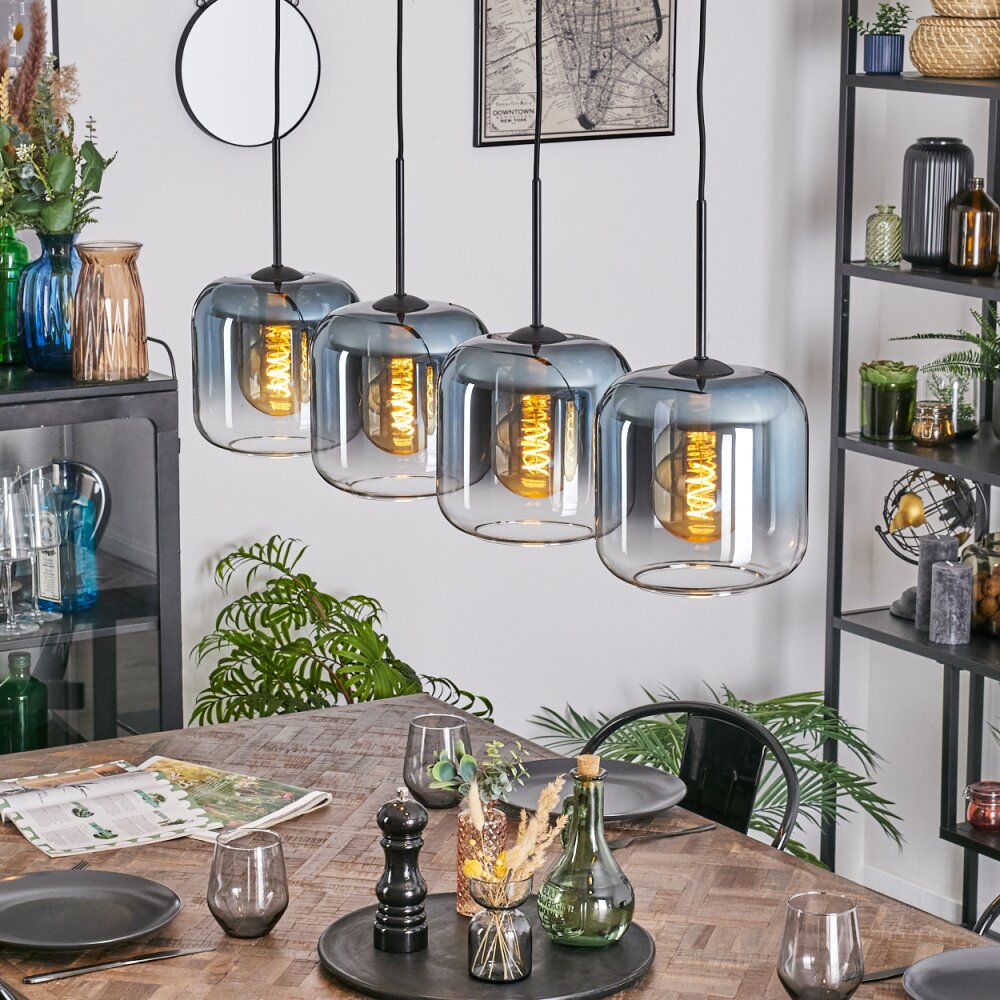Lauden Hanglamp, Hanglamp Blauw, Duidelijk, 4-lichts main product photo