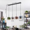 Lauden Hanglamp, Hanglamp Blauw, Groen, Duidelijk, Koperkleurig, Rookkleurig, 4-lichts