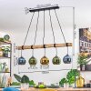 Koyoto Hanglamp, Kogellampje, Hanglamp Natuurlijke kleuren, Zwart, 5-lichts