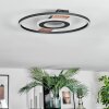 Hadel Plafondlamp LED houtlook, Zwart, 1-licht