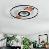 Hadel Plafondlamp LED houtlook, Zwart, 1-licht
