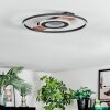 Hadel Plafondlamp LED houtlook, Zwart, 1-licht