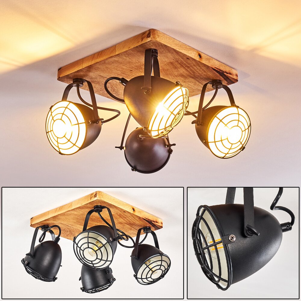 Malix Plafondlamp Bruin, Zwart, 4-lichts main product photo