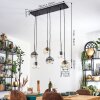 Ripoll Hanglamp, Kogellampje, Hanglamp Amber, Duidelijk, Rookkleurig, 6-lichts