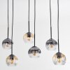 Ripoll Hanglamp, Kogellampje, Hanglamp Amber, Duidelijk, Rookkleurig, 6-lichts