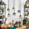 Ripoll Hanglamp, Kogellampje, Hanglamp Amber, Duidelijk, Rookkleurig, 6-lichts