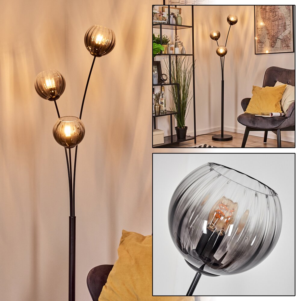Koyoto Kogellampje, Staande lamp Duidelijk, Rookkleurig, 3-lichts main product photo