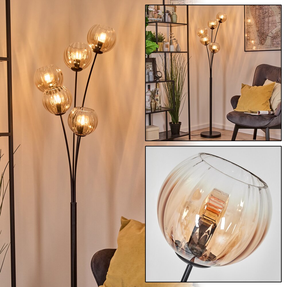 Koyoto Kogellampje, Staande lamp Amber, Duidelijk, 5-lichts main product photo