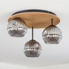 Ripoll Plafondlamp, Kogellampje Natuurlijke kleuren, Zwart, 3-lichts