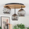 Ripoll Plafondlamp, Kogellampje Natuurlijke kleuren, Zwart, 3-lichts