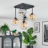 Gastor Plafondlamp, Kogellampje Amber, Duidelijk, Rookkleurig, 5-lichts