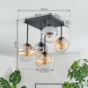 Gastor Plafondlamp, Kogellampje Amber, Duidelijk, Rookkleurig, 5-lichts