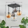 Gastor Plafondlamp, Kogellampje Amber, Duidelijk, Rookkleurig, 5-lichts