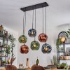 Ripoll Hanglamp, Kogellampje, Hanglamp Blauw, Groen, Koperkleurig, 6-lichts