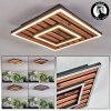 Meron Plafondlamp LED houtlook, Zwart, 1-licht