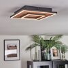 Meron Plafondlamp LED houtlook, Zwart, 1-licht