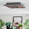 Meron Plafondlamp LED houtlook, Zwart, 1-licht