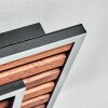 Meron Plafondlamp LED houtlook, Zwart, 1-licht