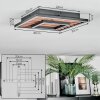 Meron Plafondlamp LED houtlook, Zwart, 1-licht