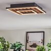 Meron Plafondlamp LED houtlook, Zwart, 1-licht