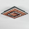 Meron Plafondlamp LED houtlook, Zwart, 1-licht