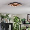 Meron Plafondlamp LED houtlook, Zwart, 1-licht
