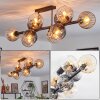 Koyoto Plafondlamp, Kogellampje Amber, Duidelijk, Rookkleurig, 10-lichts