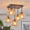 Koyoto Plafondlamp, Kogellampje Amber, Duidelijk, 5-lichts