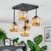 Koyoto Plafondlamp, Kogellampje Amber, 5-lichts