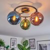 Gastor Plafondlamp, Kogellampje 37 cm Blauw, Groen, Koperkleurig, 3-lichts
