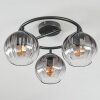 Koyoto Plafondlamp, Kogellampje 37 cm Duidelijk, Rookkleurig, 3-lichts