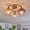 Koyoto Plafondlamp, Kogellampje 37 cm Amber, Duidelijk, Rookkleurig, 3-lichts