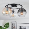 Koyoto Plafondlamp, Kogellampje 37 cm Amber, Duidelijk, Rookkleurig, 3-lichts