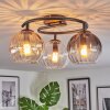 Koyoto Plafondlamp, Kogellampje 37 cm Amber, Duidelijk, Rookkleurig, 3-lichts