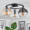 Koyoto Plafondlamp, Kogellampje 37 cm Amber, Duidelijk, Rookkleurig, 3-lichts