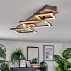 Cabanas Plafondlamp LED houtlook, Zwart, 1-licht
