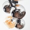 Koyoto Plafondlamp, Kogellampje Amber, Chroom, Rookkleurig, 6-lichts