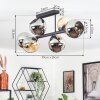 Koyoto Plafondlamp, Kogellampje Amber, Chroom, Rookkleurig, 6-lichts
