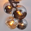 Koyoto Plafondlamp, Kogellampje Amber, Chroom, Rookkleurig, 6-lichts