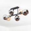 Koyoto Plafondlamp, Kogellampje Amber, Chroom, Rookkleurig, 6-lichts