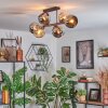 Koyoto Plafondlamp, Kogellampje Amber, Chroom, Rookkleurig, 6-lichts