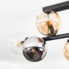 Koyoto Plafondlamp, Kogellampje Amber, Chroom, Duidelijk, Rookkleurig, 6-lichts