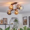 Koyoto Plafondlamp, Kogellampje Amber, Chroom, Duidelijk, Rookkleurig, 6-lichts