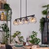 Ripoll Hanglamp, Kogellampje, Hanglamp Amber, Duidelijk, Rookkleurig, 4-lichts