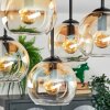 Koyoto Plafondlamp, Kogellampje Amber, Duidelijk, 5-lichts