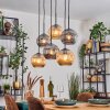 Ripoll Hanglamp, Kogellampje, Hanglamp Amber, Rookkleurig, 6-lichts