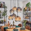 Ripoll Hanglamp, Kogellampje, Hanglamp Amber, Duidelijk, Rookkleurig, 6-lichts