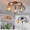 Gastor Plafondlamp, Kogellampje 37 cm Amber, Duidelijk, Rookkleurig, 3-lichts