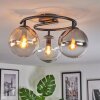 Gastor Plafondlamp, Kogellampje 37 cm Amber, Duidelijk, Rookkleurig, 3-lichts